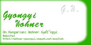 gyongyi wohner business card